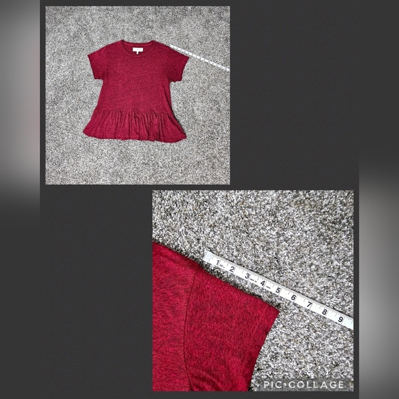 THE GREAT. DISTRESSED PEPLUM TEE/TOP - Picture 12 of 13